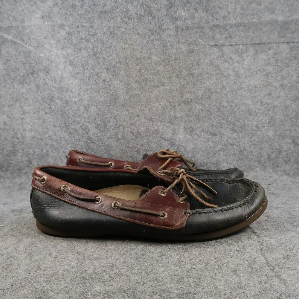 GH Bass & Co Boat Shoes Mens 10 Casual Leather Hampton Core Two Eye Moc Toe